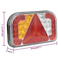 vidaXL Släpvagnsbelysning 2 st röd 24x5x14,5 cm 12V glödlampa