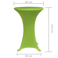 vidaXL Elastiskt bordsöverdrag 2 st 60 cm grön