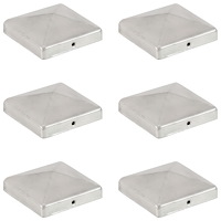 vidaXL Stolphattar pyramid 6 st galvaniserad metall 101x101 mm