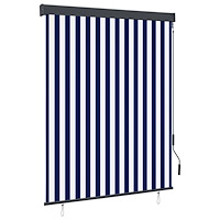 vidaXL Rullgardin utomhus 140x250 cm blå och vit
