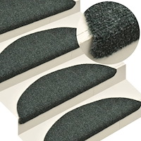 vidaXL Trappmattor självhäftande 5 st 65x21x4 cm gröna halvrunda stora