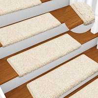 vidaXL Trappstegsmattor 10 st 65x21x4 cm vit