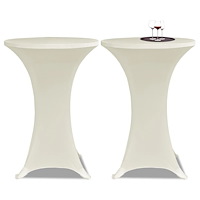 vidaXL Duk till ståbord Ø70 Stretch Creme 2-pack