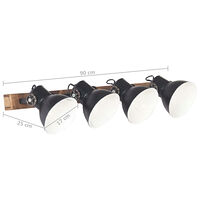 vidaXL Industriell vägglampa svart 90x25 cm E27