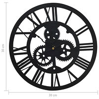 vidaXL Väggklocka svart 30 cm akryl