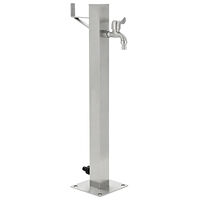 vidaXL Vattenpost för trädgården 65 cm rostfritt stål fyrkantig