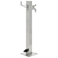 vidaXL Vattenpost för trädgården 65 cm rostfritt stål fyrkantig