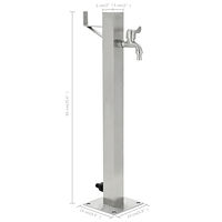 vidaXL Vattenpost för trädgården 65 cm rostfritt stål fyrkantig