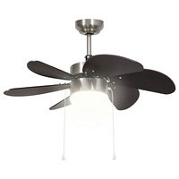 vidaXL Takfläkt med lampa 76 cm mörkbrun
