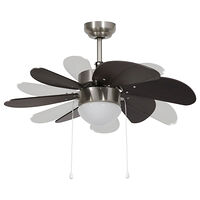 vidaXL Takfläkt med lampa 76 cm mörkbrun