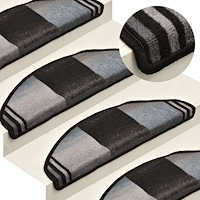 vidaXL Trappstegsmattor självhäftande 5 st 65x21x4 cm svart och grå