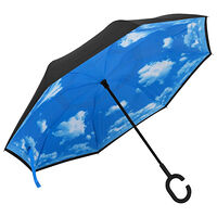 vidaXL Paraply C-handtag svart 108 cm