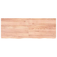 vidaXL Bänkskiva badrum ljusbrun 160x60x(2-6) cm behandlat massivt trä