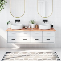 vidaXL Bänkskiva badrum ljusbrun 180x40x(2-4) cm behandlat massivt trä