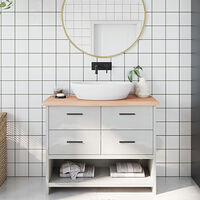 vidaXL Bänkskiva för badrum 100x30x(2-4) cm obehandlat massivt trä