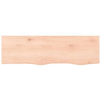 vidaXL Bänkskiva för badrum 100x30x(2-4) cm obehandlat massivt trä