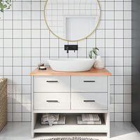 vidaXL Bänkskiva badrum ljusbrun 100x50x2 cm behandlat massivt trä