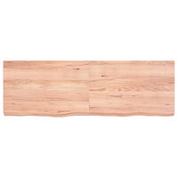 vidaXL Bänkskiva badrum ljusbrun 120x40x(2-6) cm behandlat massivt trä
