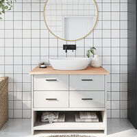 vidaXL Bänkskiva för badrum 100x60x2 cm obehandlat massivt trä