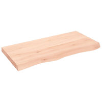 vidaXL Bänkskiva för badrum 100x50x(2-6) cm obehandlat massivt trä