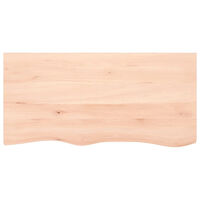 vidaXL Bänkskiva för badrum 100x50x(2-6) cm obehandlat massivt trä