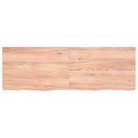 vidaXL Bänkskiva badrum ljusbrun 120x40x(2-4) cm behandlat massivt trä