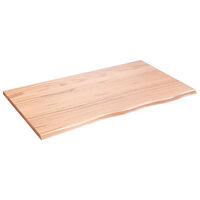 vidaXL Bordsskiva ljusbrun 100x60x2 cm behandlad massiv ek