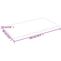 vidaXL Bordsskiva ljusbrun 100x60x2 cm behandlad massiv ek