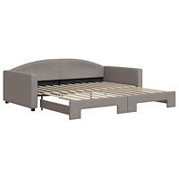 vidaXL Dagbädd utdragbar taupe 100x200 cm tyg