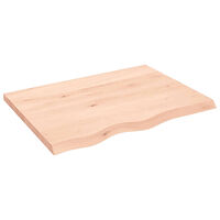 vidaXL Bordsskiva 80x60x(2-4) cm obehandlad massiv ek