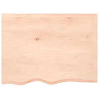 vidaXL Bordsskiva 80x60x(2-4) cm obehandlad massiv ek