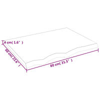 vidaXL Bordsskiva 80x60x(2-4) cm obehandlad massiv ek