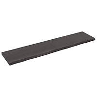 vidaXL Bordsskiva mörkbrun 220x50x(2-6) cm behandlad massiv ek