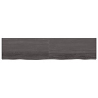 vidaXL Bordsskiva mörkbrun 220x50x(2-6) cm behandlad massiv ek
