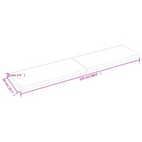 vidaXL Bordsskiva mörkbrun 220x50x(2-6) cm behandlad massiv ek