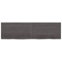 vidaXL Bordsskiva mörkbrun 140x40x(2-6) cm behandlad massiv ek