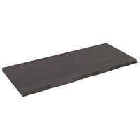 vidaXL Bordsskiva mörkbrun 140x60x(2-4) cm behandlad massiv ek