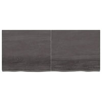 vidaXL Bordsskiva mörkbrun 140x60x(2-4) cm behandlad massiv ek