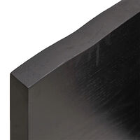 vidaXL Bordsskiva mörkbrun 140x60x(2-4) cm behandlad massiv ek