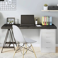 vidaXL Bordsskiva mörkbrun 140x50x(2-6) cm behandlad massiv ek