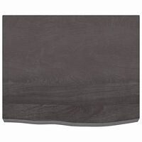vidaXL Bordsskiva mörkbrun 60x50x(2-6) cm behandlad massiv ek
