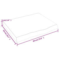 vidaXL Bordsskiva mörkbrun 60x50x(2-6) cm behandlad massiv ek