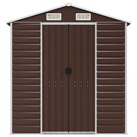 vidaXL Trädgårdsskjul brun 191x555x198 cm galvaniserat stål