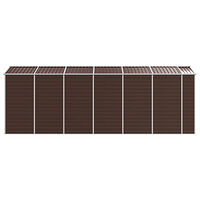 vidaXL Trädgårdsskjul brun 191x555x198 cm galvaniserat stål