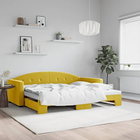 vidaXL Dagbädd utdragbar gul 90x200 cm sammet