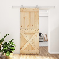vidaXL Skjutdörr med beslag 85x210 cm massiv furu