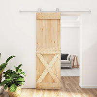 vidaXL Skjutdörr med beslag 70x210 cm massiv furu