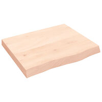 vidaXL Bänkskiva för badrum 60x50x(2-6) cm obehandlat massivt trä