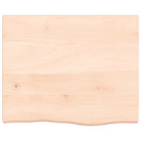 vidaXL Bänkskiva för badrum 60x50x(2-6) cm obehandlat massivt trä