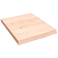 vidaXL Bänkskiva för badrum 40x50x(2-4) cm obehandlat massivt trä